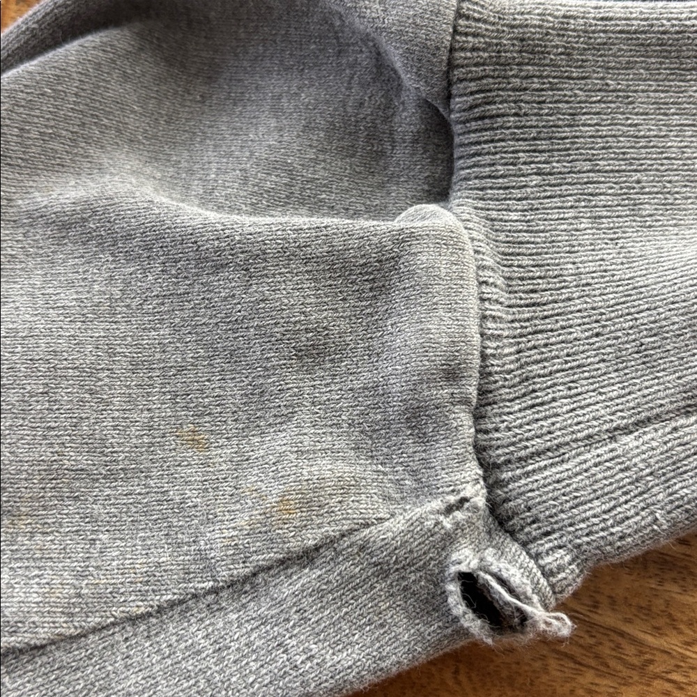L.L.Bean Vintage 90’s Rugby Mock-neck Long-sleeve Shirt gray heather stripes - Picture 10 of 12